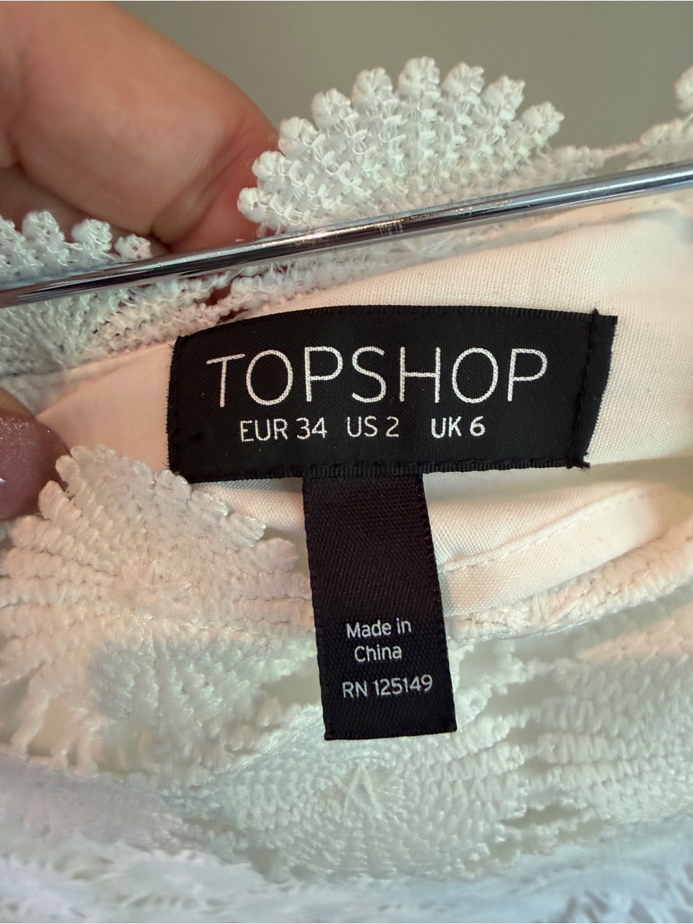 Topshop White Crochet Wrapped Mini Skirt Lace Overlay Bachelorette Festival - Picture 2 of 6